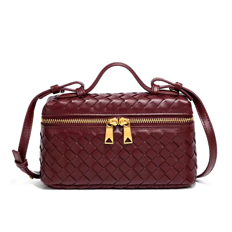 Woven Vegan Leather Handbag - Image 2