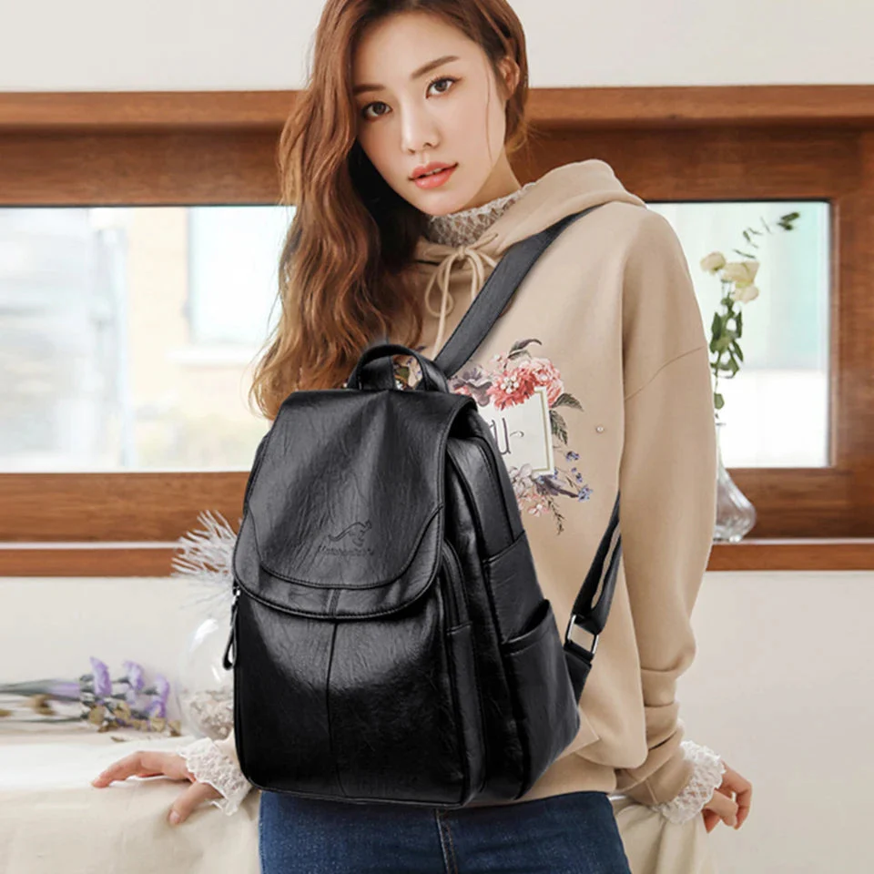 AriaGuard Mini Anti-Theft Leather Backpack - Image 12