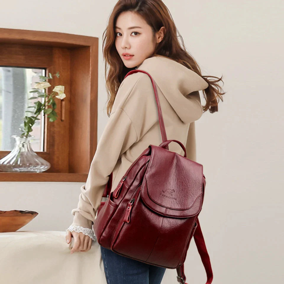 AriaGuard Mini Anti-Theft Leather Backpack - Image 13