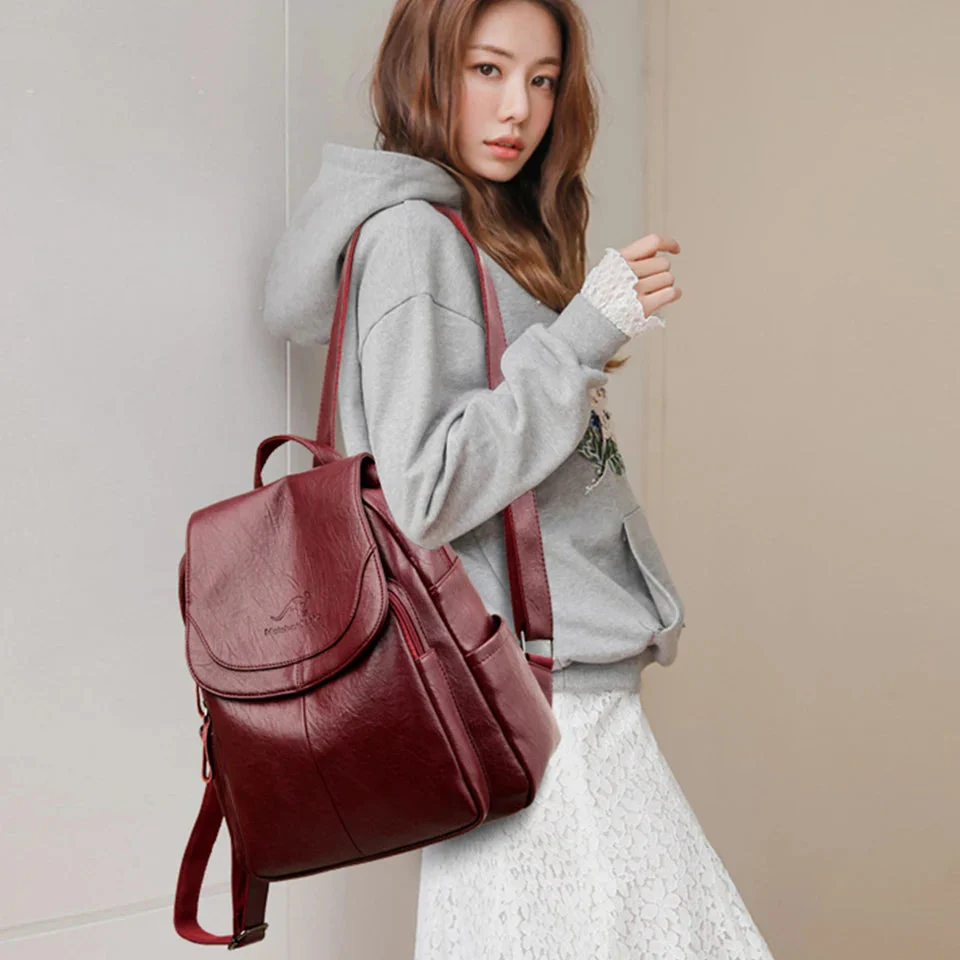 AriaGuard Mini Anti-Theft Leather Backpack - Image 14