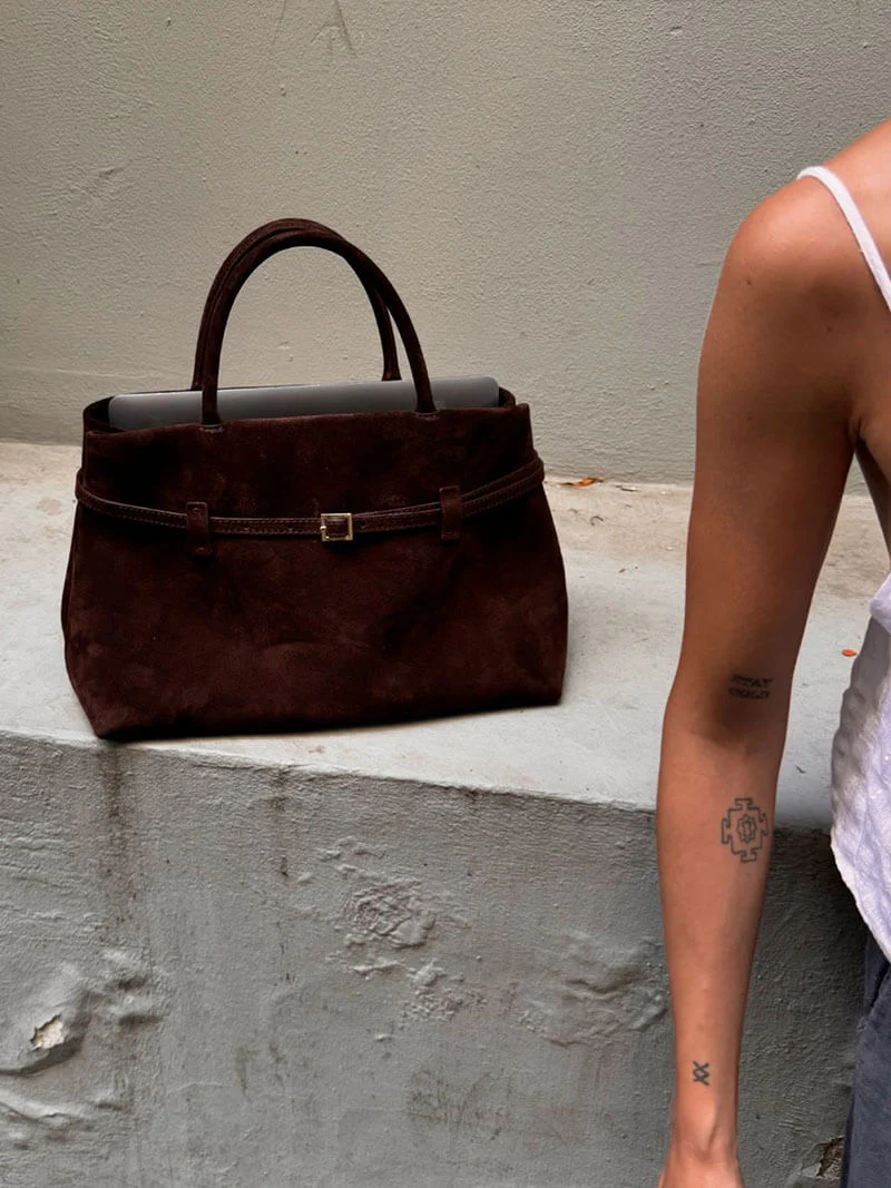 Comelia Vegan Suede Tote - Image 16