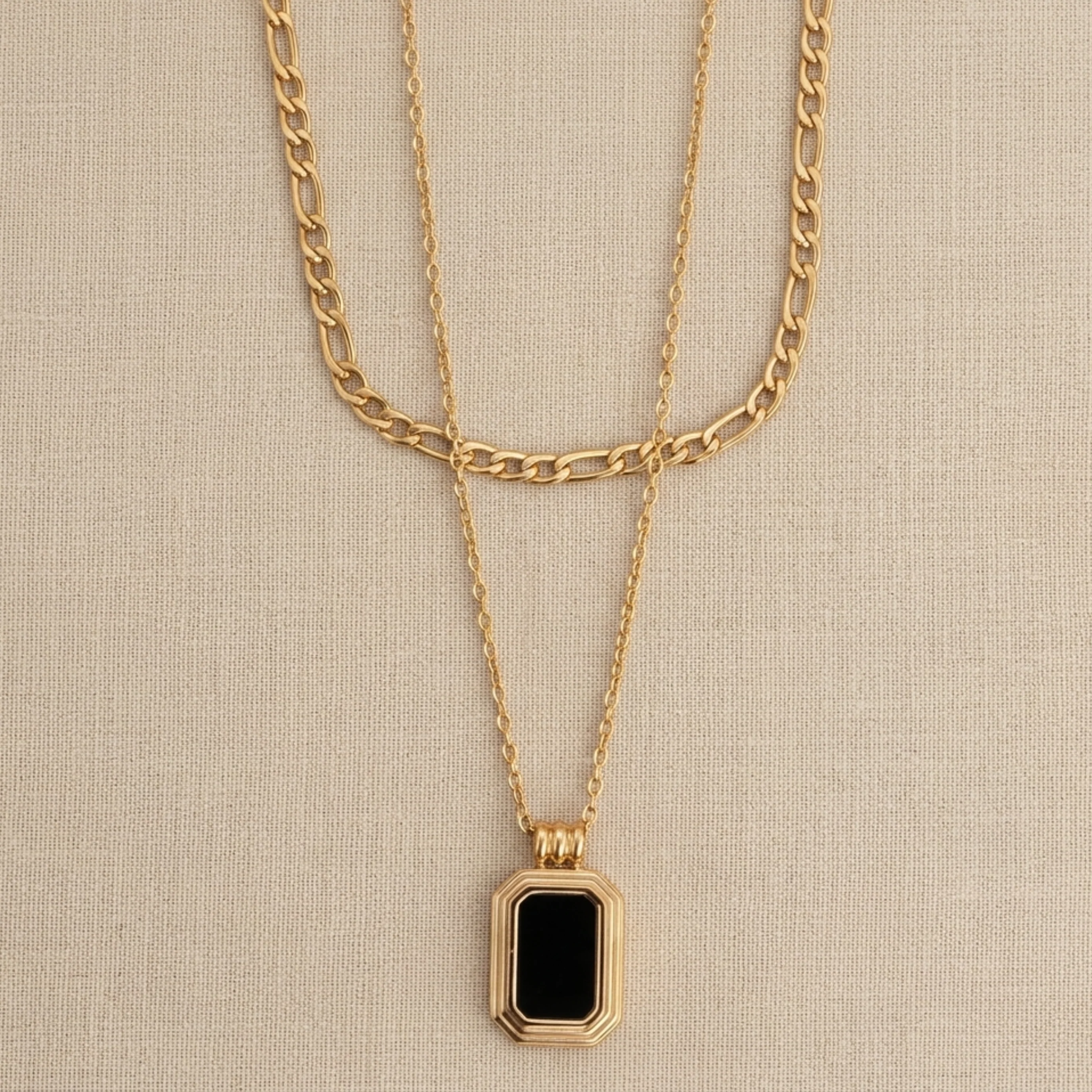 Elisia Black Onyx Two-Layer Necklace