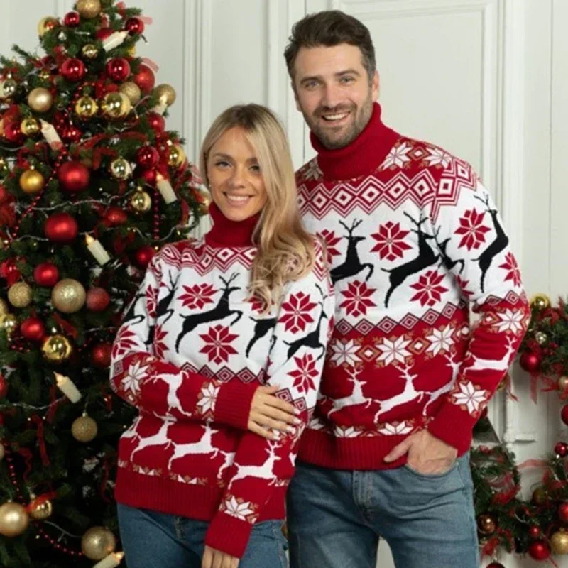 Elk Theme Couple Sweater - Image 2