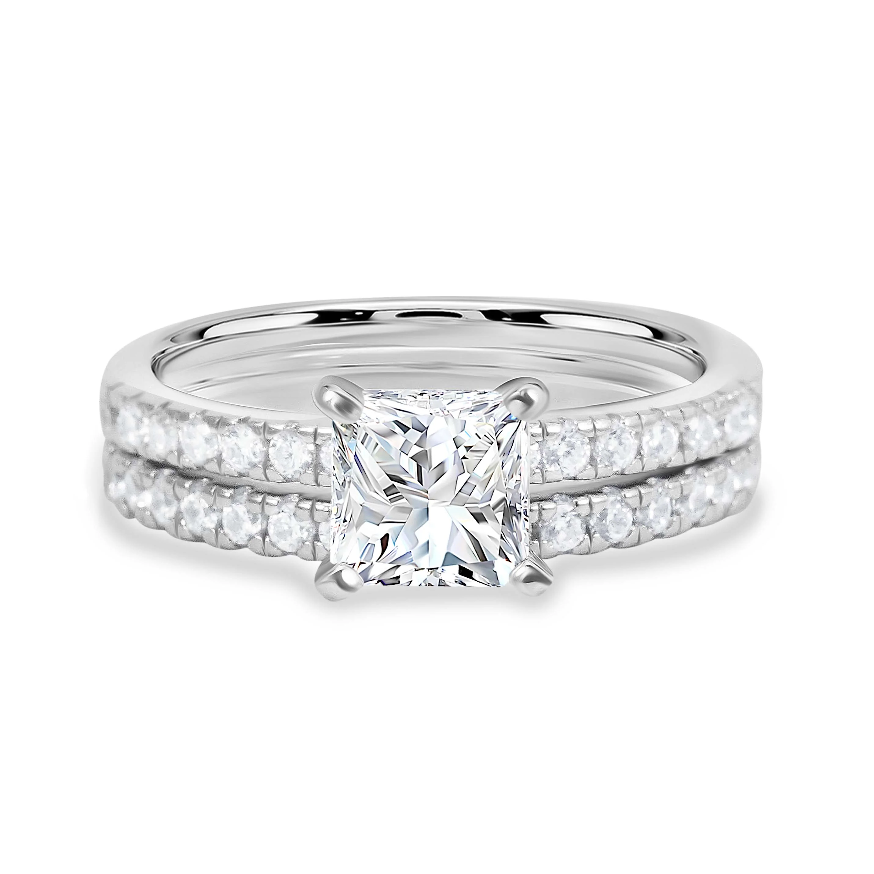 Luminous Promise Moissanite Engagement Ring Set