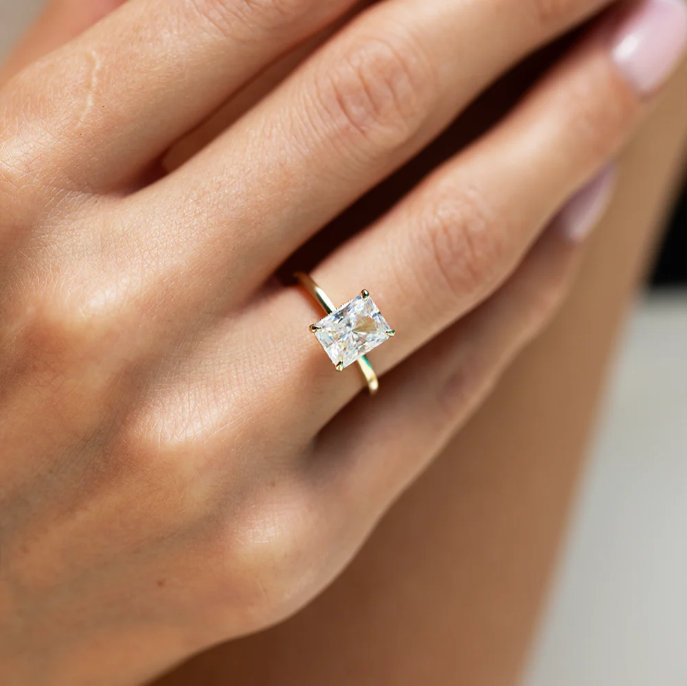 Lustrous Glow Moissanite Solitaire Gold Ring - Image 6