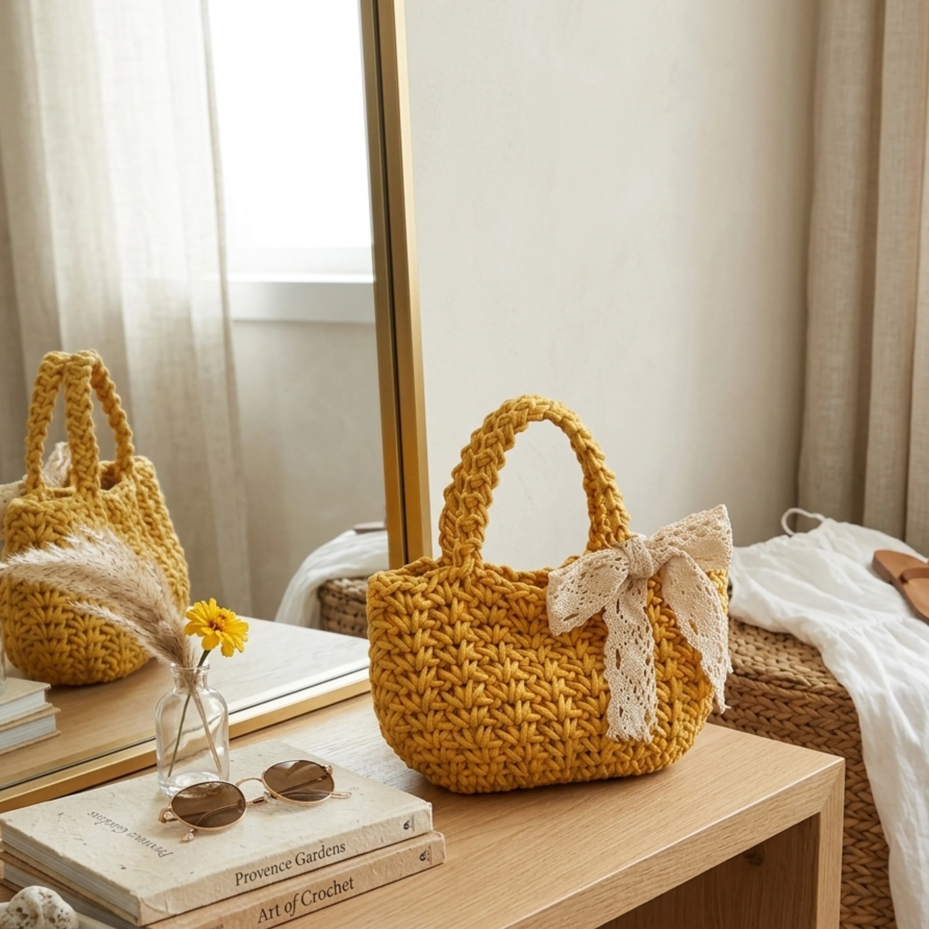 Minimalist Soft Weave Tote Handbag - Sustainable Bag