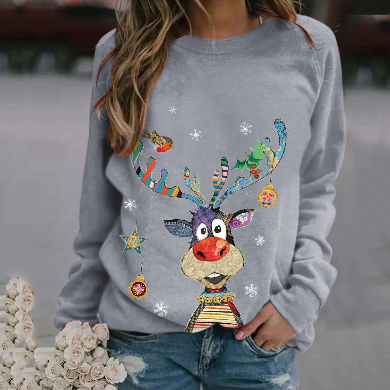 Multicolour Reindeer Sweater - Image 5
