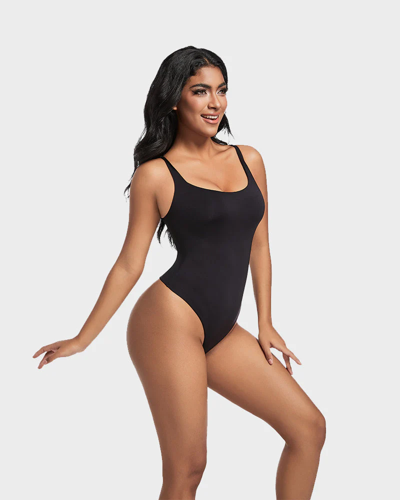Sculpted Confidence Sleeveless Scoop Neck Thong Bodysuit