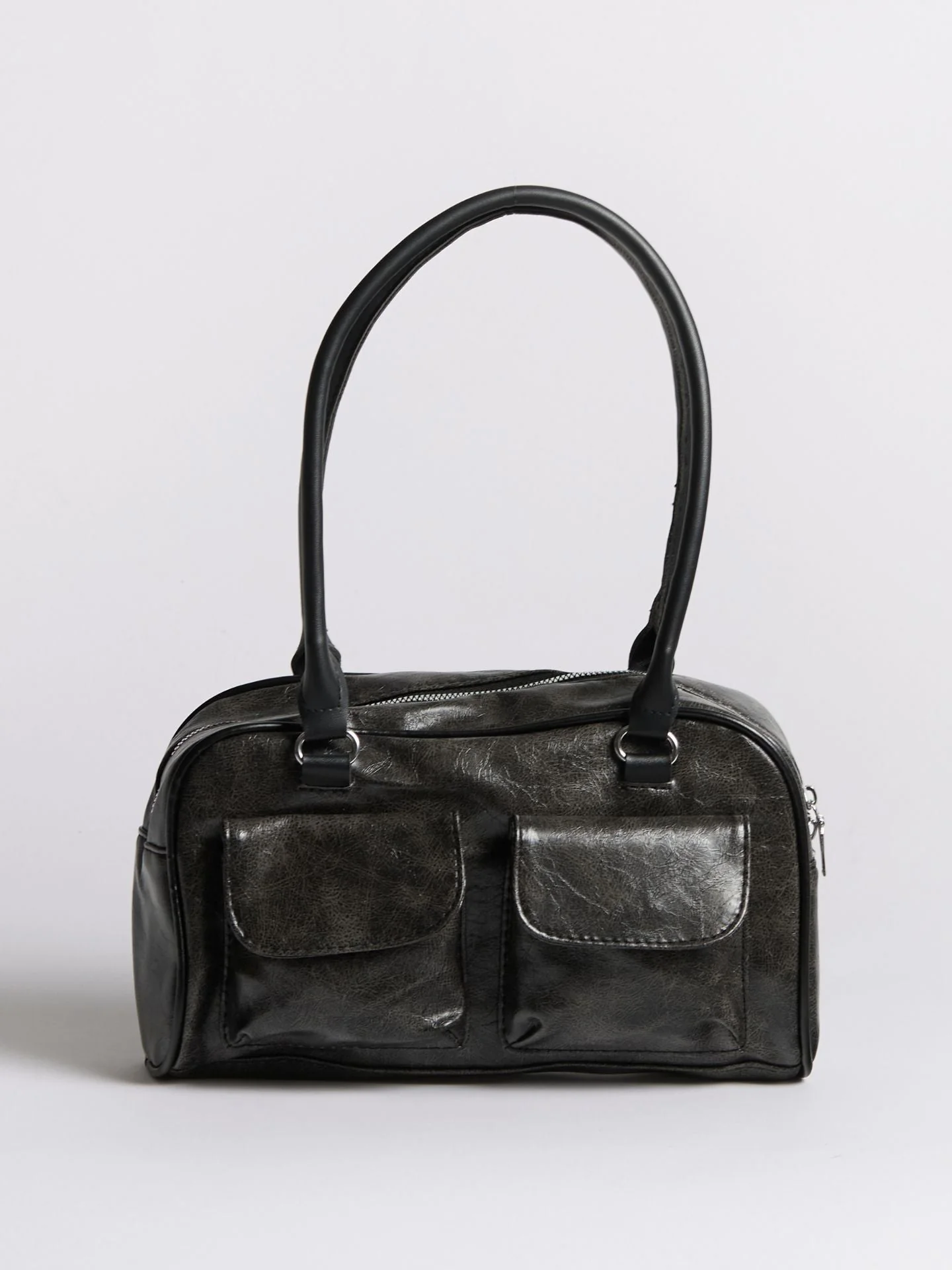 Urban Sleek Distressed Leather Shoulder Bag
