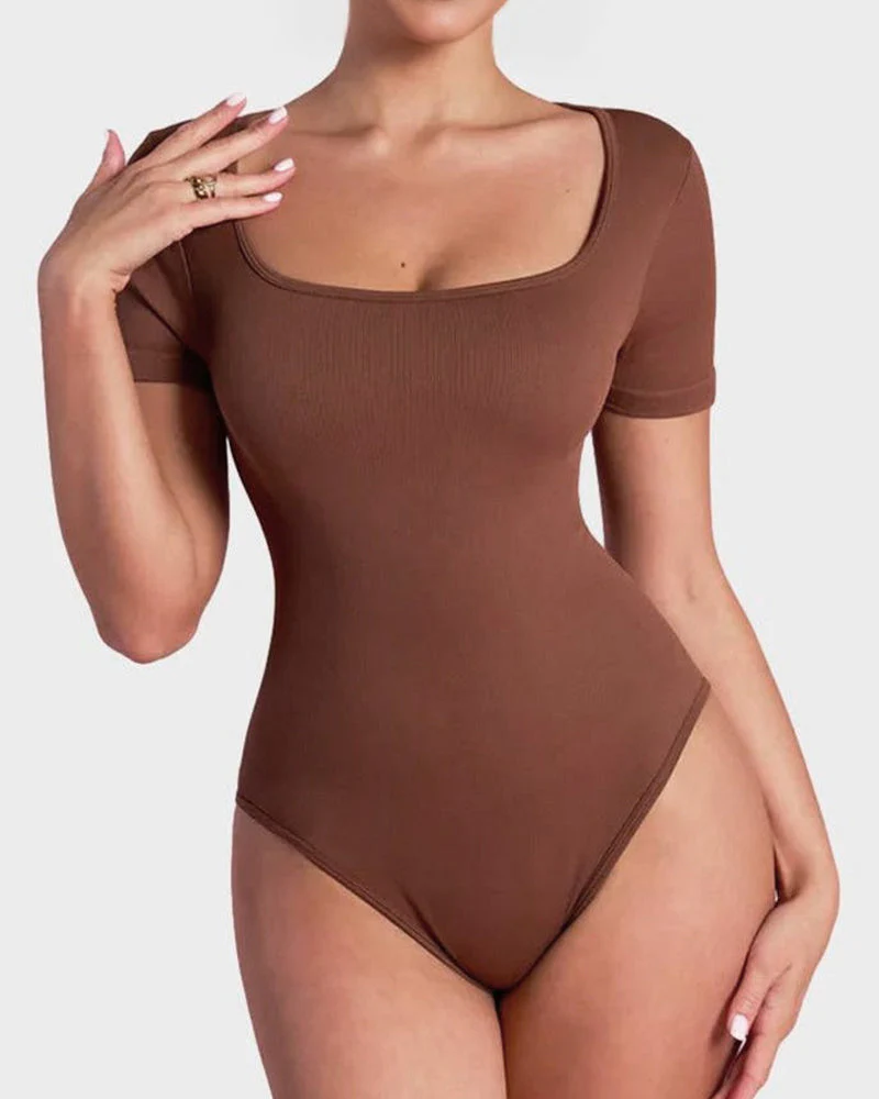 Square Neck Thong Bodysuit - Image 4