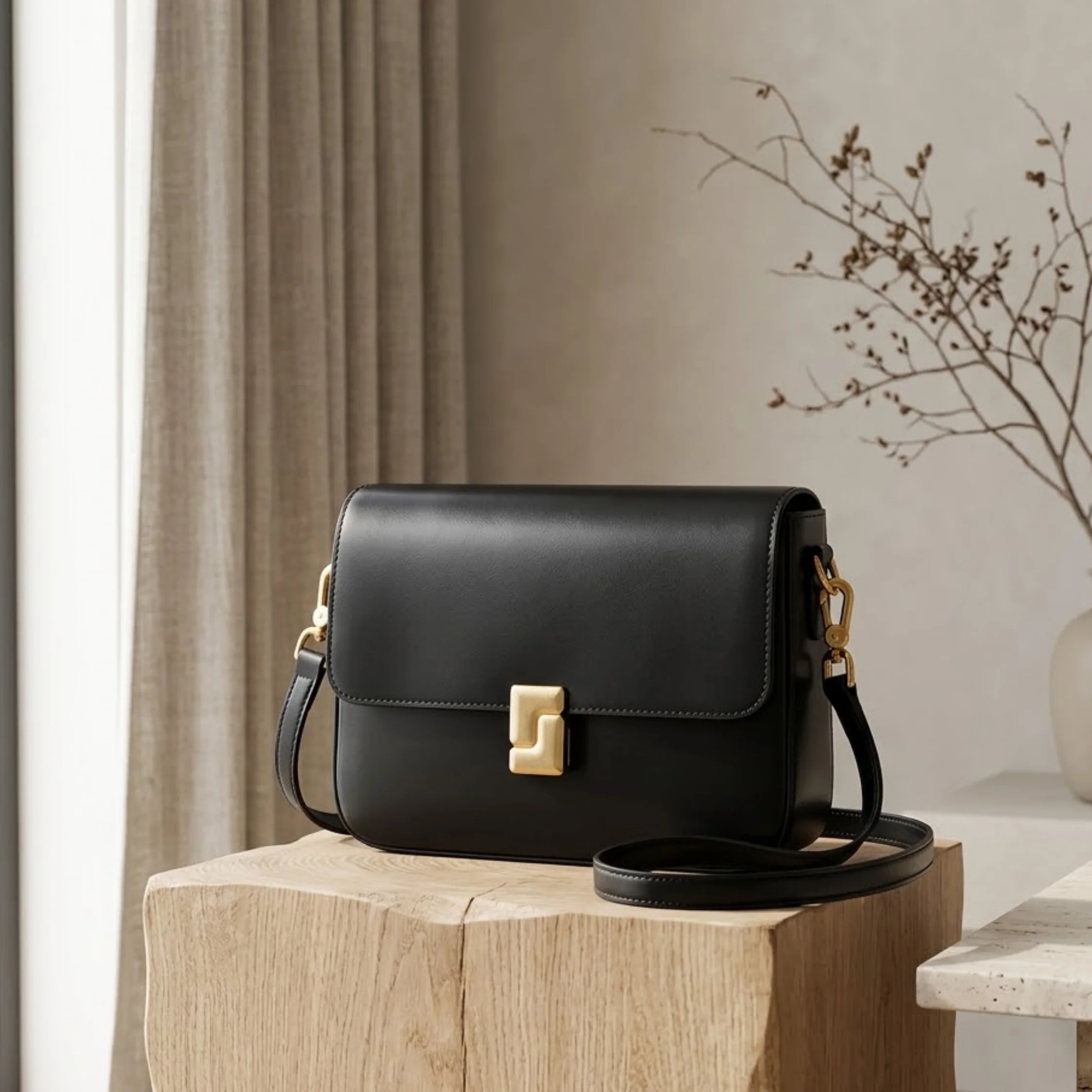Violethé Genuine Leather Shoulder Box Bag - Image 5