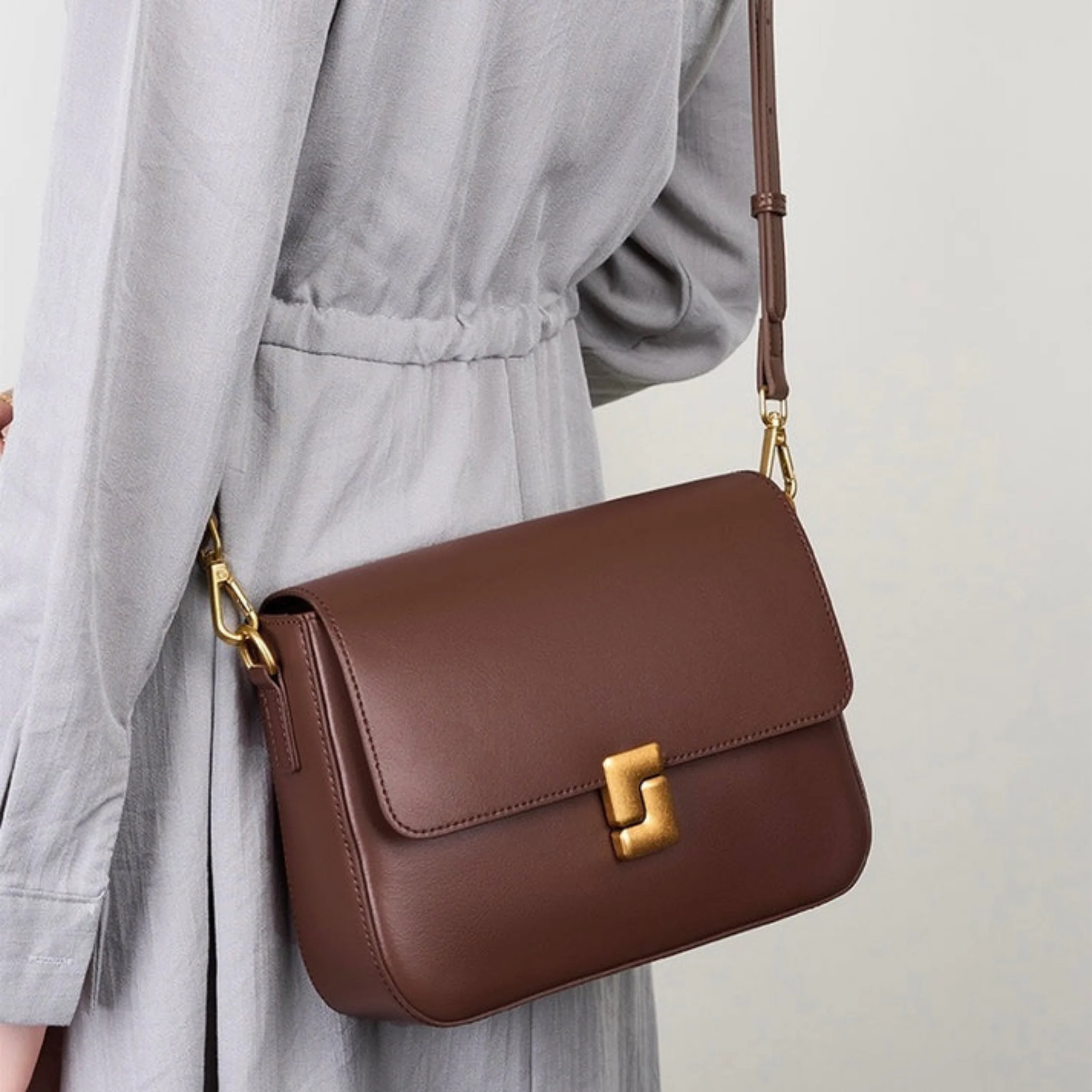 Violethé Genuine Leather Shoulder Box Bag - Image 8